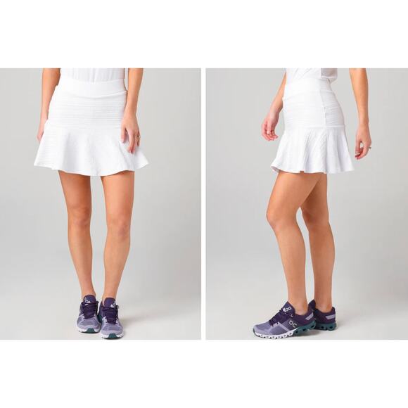 L'Etoile Sport Pleated Textured Stretchjersey Tennis Skirt White Size Small - Picture 3 of 8